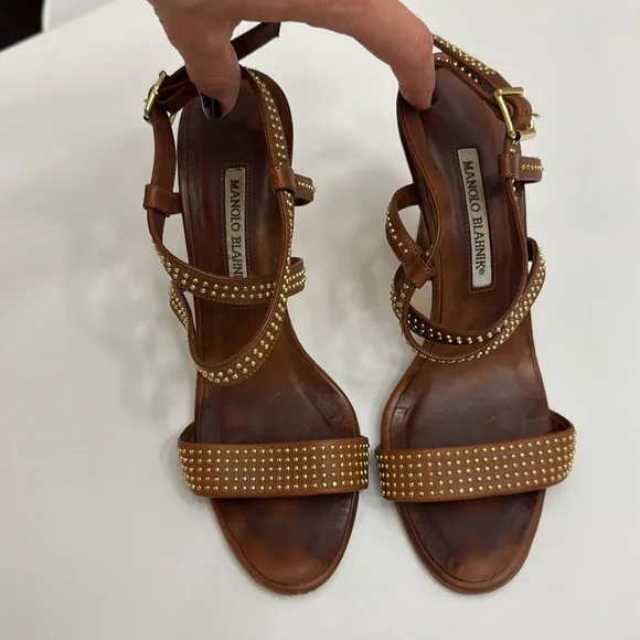 Studded & Strappy Manolo Blahnik Sandals - Picture 2 of 7